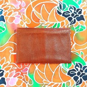 vintage Trifold Billfold Wallet vtg womens brown faux leather